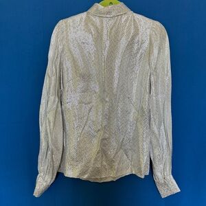 Vintage Handmade Silver 70s Disco Turtleneck Top